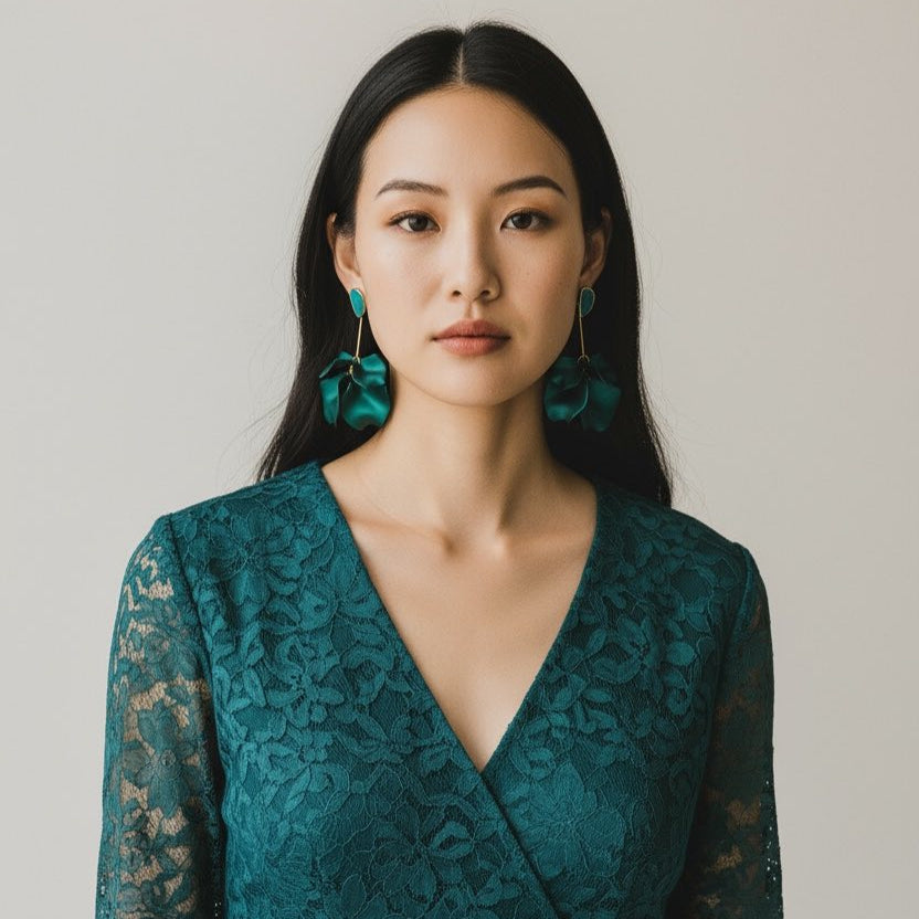 Liora Emerald Flower Earrings