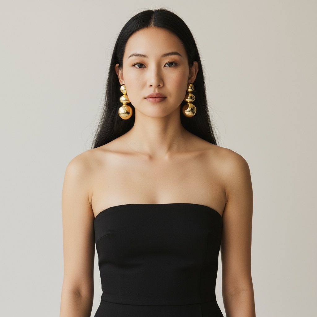 Myra Gold Statement Earrings – Silk Fairies