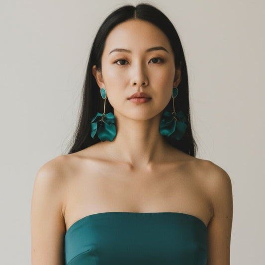 Liora Emerald Flower Earrings